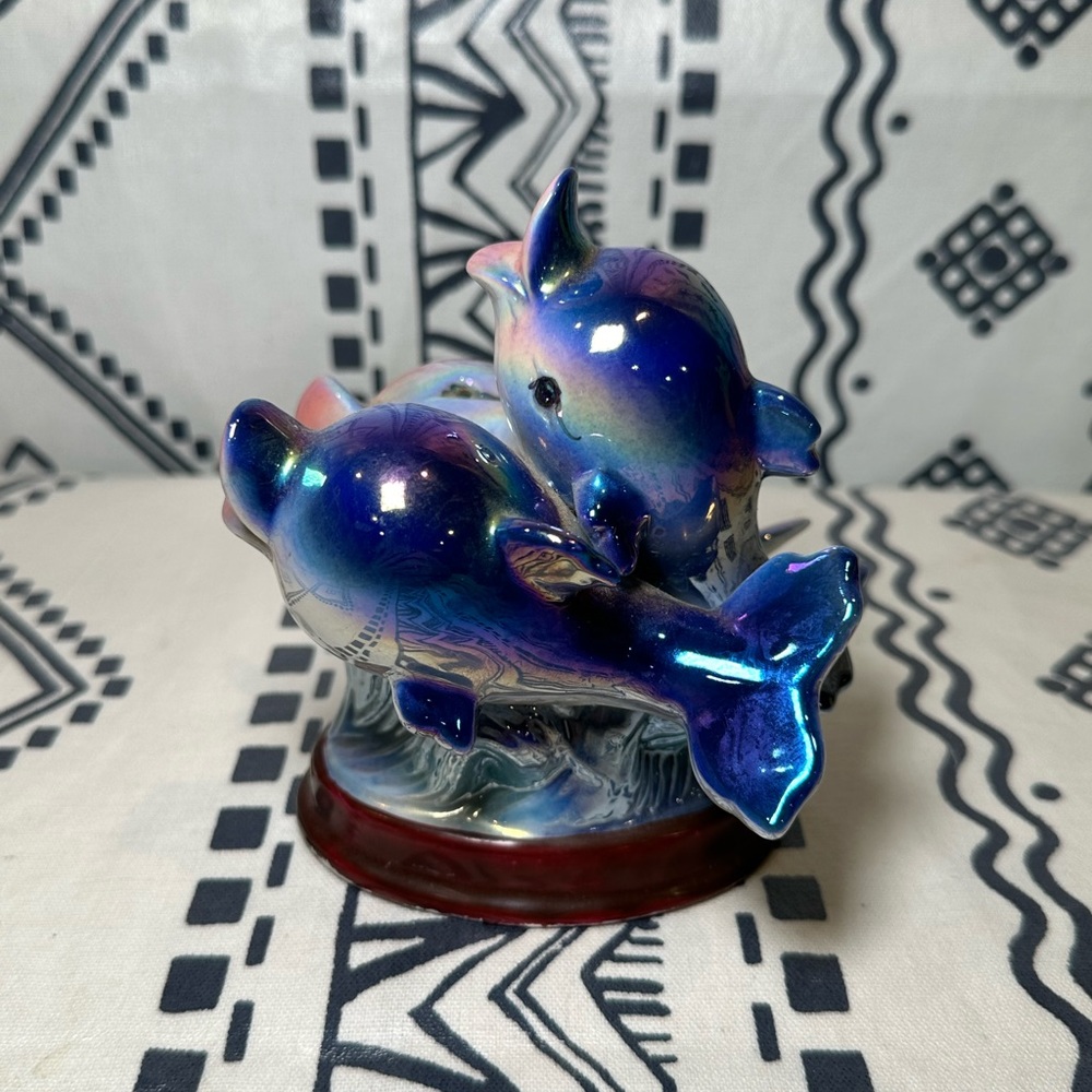 Vintage Y2K 3‎ count Dolphin Porcelain Figurine- Made in China.